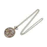 Relojes de bolsillo con esfera para hombres: un collar de reloj de bolsillo vintage de gran tamaño y color simple con un diseño clásico de números romanos, lindo collar de reloj