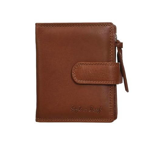 Style N Craft Full-Grain Leather Clutch Wallet for Women, RFID-Protected with Multiple Card Holders