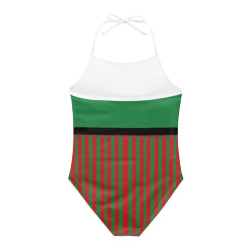 Image of Christmas Kids One-Piece Halter Swimsuits Beach Swimwear Bathing Suit for 3-10 Years Girls