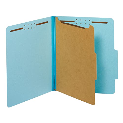 Pendaflex Classification Folders, Standard, 1 Divider, Embedded Fasteners, 2/5 Cut Tab, Blue, Letter, 10/BX (23730P), Specialty - Image 2