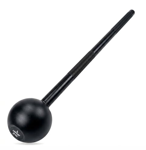Image of Leeway (20kg) MaceBell Mugdar Meel Indian Clubbell for Functional Training & Strength | Cast Iron Macebell | Gada Style Traditional Fitness Tool, Shoulder Mobility (Black, 20kg Steel Mace)
