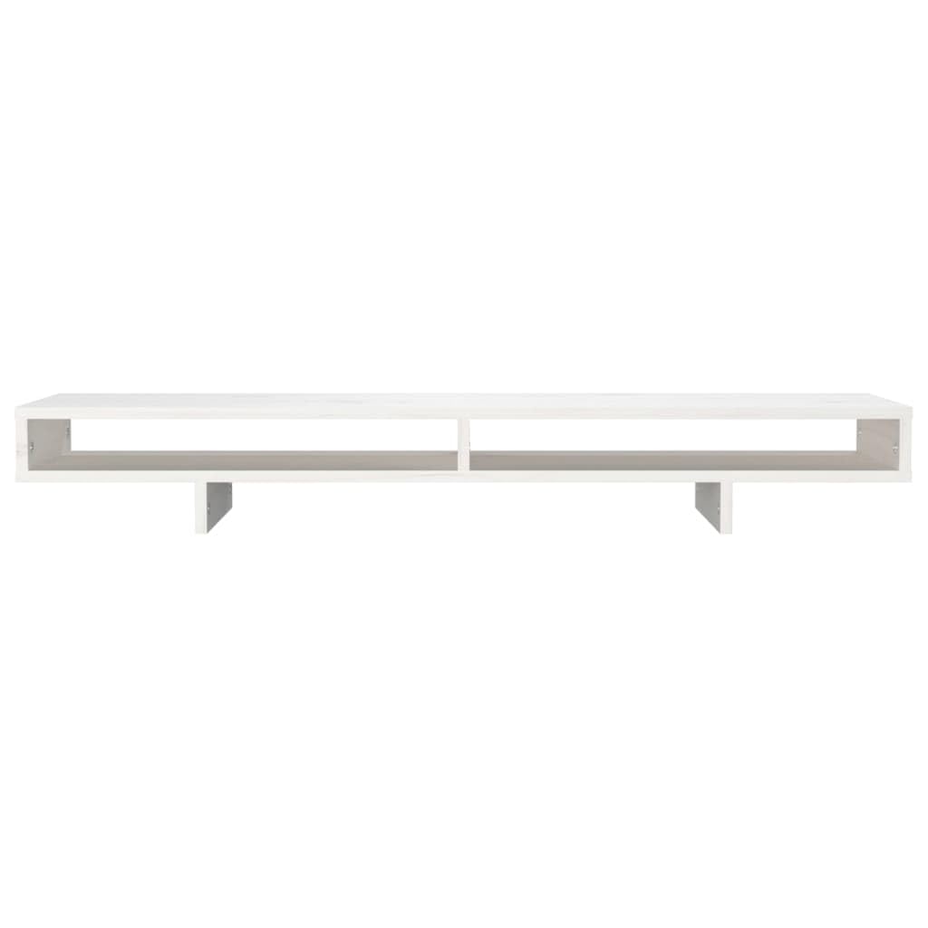 Supporto per monitor 100 x 27 x 14 cm in legno di pino solido bianco 02_0004471