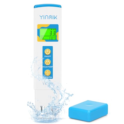 TDS Meter for Drinking Water, Water PPM Meter, EC TDS Tester for RO/RI System, Tap Water, Filtered Water, YINMIK Water Quality Tester with 6 Modes: PPM 500, PPM 700, μS/cm, mS/cm, Temp(℃/℉)