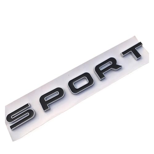 ALMVIS Style de Voiture ABS Noir Argent Sport Lettres emblème Voiture Coffre arrière Badge Autocollant adapté Fit for Land Range Rover SV autobiographie découverte Autocollants de Logo de Voiture