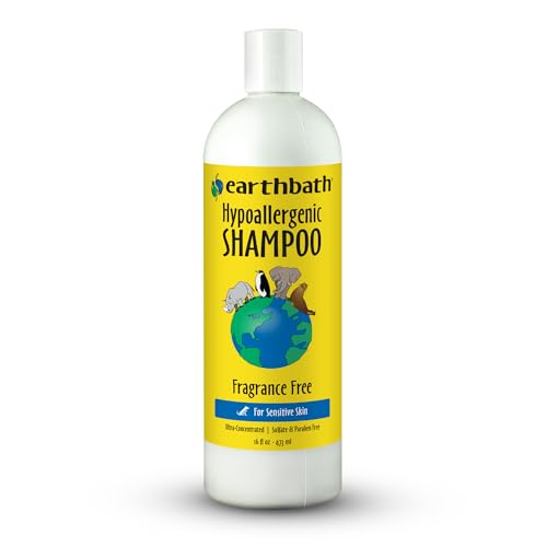 earthbath, Hypoallergenic Dog Shampoo - Fragrance Free Dog Shampoo for Allergies and Itching, Made in USA, Cruelty Free Dog Wash, Gentle Puppy Shampoo, Soothing Cat Shampoo - 16 Oz (1 Pack)