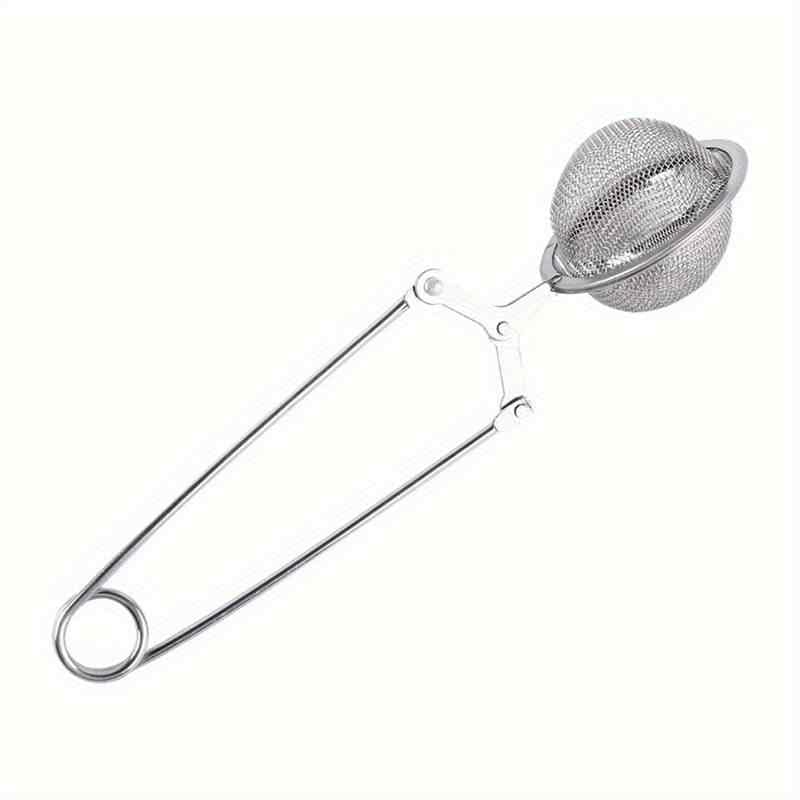 Colador de té, Infusor de té, Filtro de té, Tamiz de té, Apto para té de Hojas Sueltas, Especias y condimentos, Acero inoxidable, Longitud total de 17 cm, Diámetro del filtro 4.5 cm, Plateado