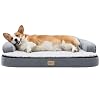 Jiupety Orthopedic Dog Bed for Large Dogs Waterproof Dog Sofa Beds Large Egg Crate Foam Pet Couch Bed with Removable Washable Cover Waterproof Lining and Anti Slip Bottom Grey 35x25x7