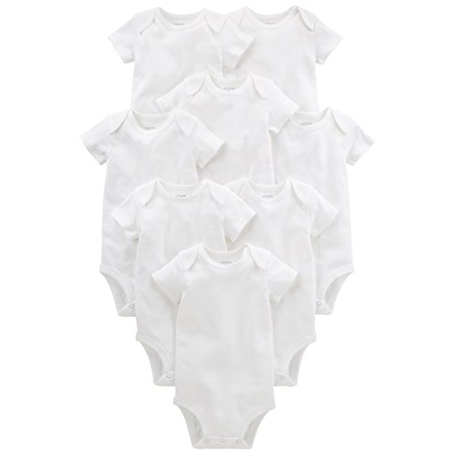 Simple Joys by Carter's Pacote com 8 bodies de manga curta para bebês, Branco, 24 Meses Simple Joys by Carter's Pacote com 8 bodies de manga curta para bebês, Branco, 24 Meses