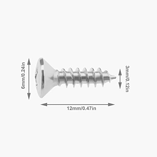 EMSea 50PCS Electric Guitar Pickguard Screws Electric Bass Scratchplate Mounting Screws Guitar Bass Parts Musical Instruments Accessories M3x12mm Silver - Image 4