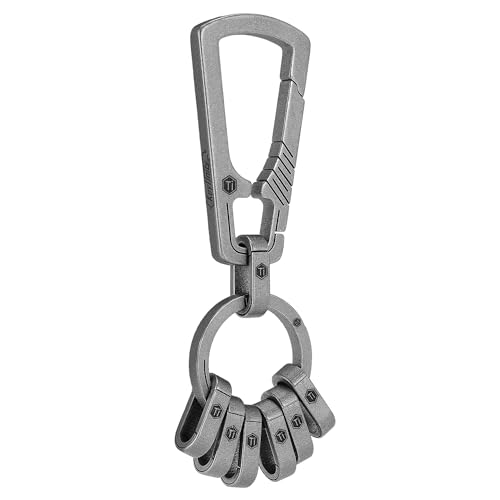 KeyUnity Titanium Carabiner Keychain Clip, Titanium Keyring, Edc Quick Release Key Holder Organizer, Carabiner Clip For Keys,Keyrings For Men, Belt Key Holder, for Outdoor Activities & Home Use