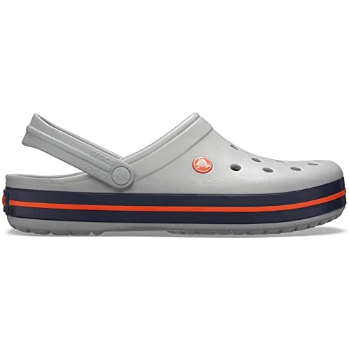 CROCS Crocband - Light Grey/Navy - M5W7 , X11016-01U-M5W7, Unisex Adult , Black , M5W7