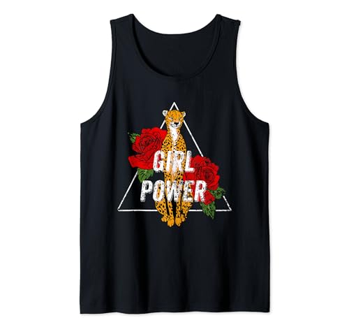 Girl Power Rose Cheetah Camiseta sin Mangas