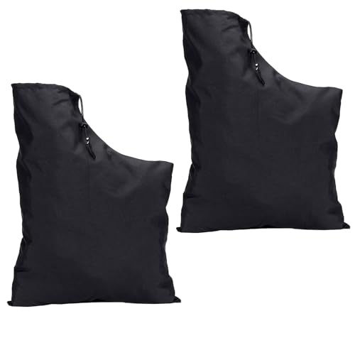 Grantop Blower Leaf Vacuum Bag,Replacement Leaf Blower Storage Bag,Leaf Collection Bottom Bag Zippered Bottom for Shredder Accessories,Garden Vacuum Cleaner, Leaf Blowers (2* Black)