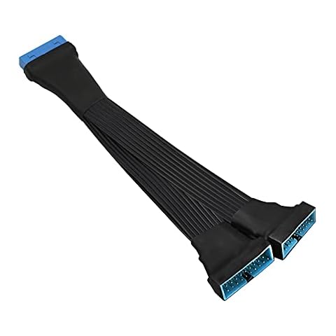 GINTOOYUN USB 3.0 Header Extension Cable, 19/20 Pin 1 to 2 Y Splitter Internal Extension Adapter DIY(5.9 inch) Cover
