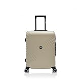 Unik REVOLUTION Maleta de Cabina Expandible 55 cm (34–41 L) – Rígida y Ligera, ABS Reciclado, 4 Ruedas Dobles 360°, Cerradura de 3 Dígitos Integrada, Equipaje de Mano Taupe