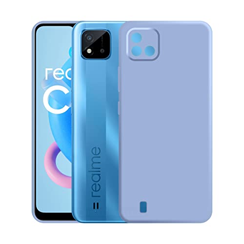 Image of Case Creation Liquid TPU Silicone Cover for Realme C20 Soft Case,Anti-Dirty Slim Case Frosted Matte Cute Candy TPU Raised Bezel (Splash of Color) Back Case Cover for Realme C20 -Light Purple