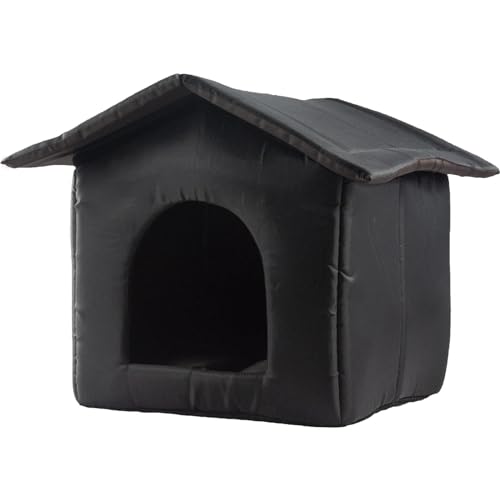 Oxford Cloth Warm Cat Bed Cave - Waterproof Outdoor Cat Shelter with Anti Slip Bottom, Insulated Pet House for Winter