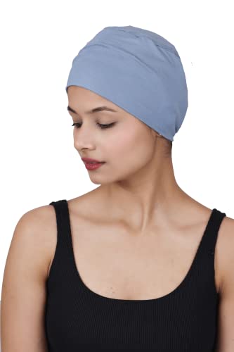 Image of The Headscarves Women Silky Soft Bamboo Viscose Sleep Cap for Hair Loss Chemo Headwear Skull Cap Free Size (Multicolor) (HS3 Multicolor)