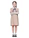 Stciqok Girls Halloween Dress 2 Pieces Horror Doll Cosplay Costumes Kids Party Dress Carnival Outfit Beige,Small