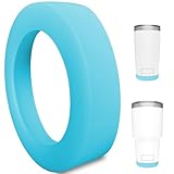 Silicone Boot Sleeve for YETI Tumbler 30 oz, 20 oz - Safer Protection and Less Noise for Yeti Coffee Mug Cup 20oz 30 oz - Reef Blue, Dishwasher Safe