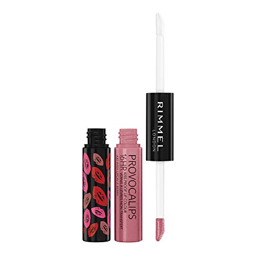 Rimmel London Provocalips 16hr Kiss-Proof Lip Color – Two-Step Liquid Lipstick to Lock in Color and Shine – 430 Wish Upon A Berry, .14 fl.oz.