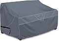 Outdoor Couch Cover for 3-Seater Sofa, Waterproof 600D Oxford Patio Furniture Cover, 90" W x 38" D x 32" H, All-Season Protection with Vent, Buckle Straps & Drawstring, for Deck, Balcony, Garden