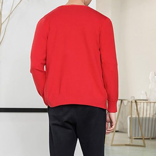 Mens Button Down Cardigan Sweater, Long Sleeve V-Neck Knit Cardigans Classic Basic Fall Warm Sweaters3