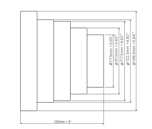 H&C VENT Universal Adapter zur Rohrreduzierung │ Kunststoff Reduzierstück │ Rohr PVC Übergang Ø80-100 - 120-125 - 150mm │ Lüftungsrohr & Flexrohr │ Rohrventilator Trockner Klimaanlage