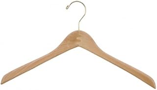 NAHANCO 11-17GH Wooden Jacket Hangers, Concave withgold Hardware, 17