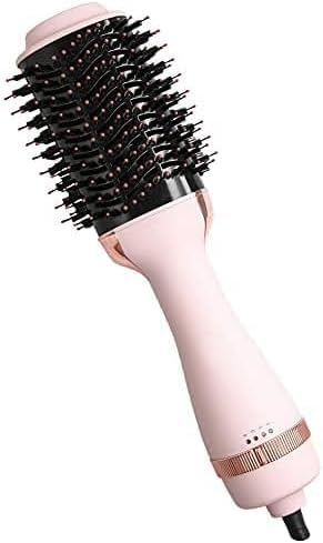 Blowout Hair Dryer Brush 75mm – Ceramic Tourmaline Hot Air Brush for Styling, Curling, and Volumizing – All-in-One Tool (Blush)