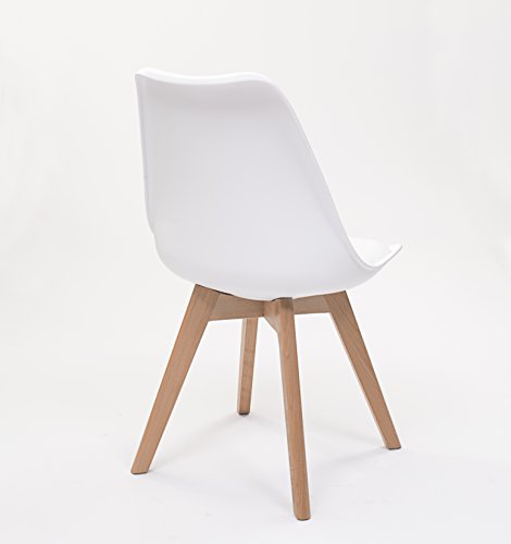 Miniatura 6 de Musashino Label Homely - Conjunto De Comedor Tower Day 120 Con Mesa Lacada Blanca De 120x80 Cm Y 4 Sillas Day Blanco