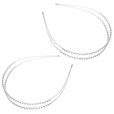 BESTYASH 2piezas Diadema Brillante Gemas de Imitación Diadema de Doble Capa para Novia Tiara de Princesa Doradas para Bodas Cumpleaños y Ocasiones Especiales