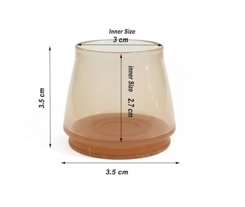 Image of INOVERA (LABEL) 24 Pieces Silicone Chair Leg Protectors - Round Furniture Pads for Table, Stool Legs Cap Cover (Transparent)