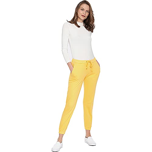 Image of GO COLORS Soft Cotton Blend Joggers Ankle Length for Women| Breathable, Mid Rise