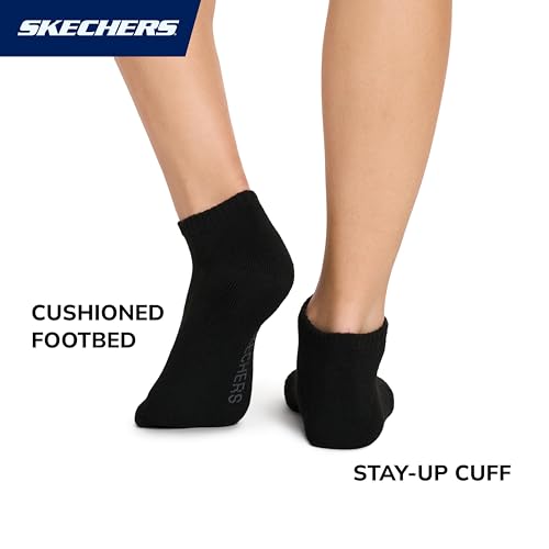 Image of Skechers Women's 10-pack Half Terry Classic Low Cut Socks, Comfort-fit & Cushioned Footbed