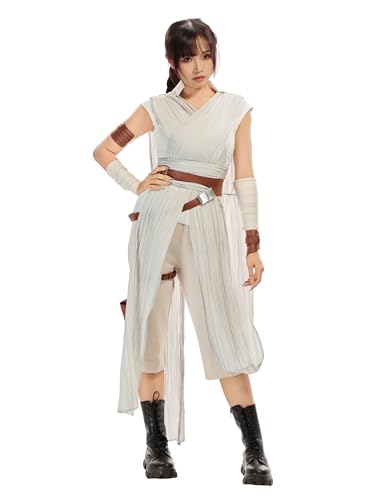 miccostumes Womens Costume Hero Cosplay Top Pants with Tunic Belt (grey S)