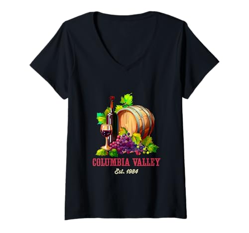 Columbia Valley Washington Winery Vineyard Wine Region V-Neck T-Shirt