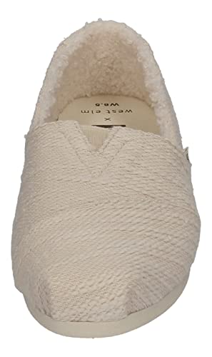 TOMS Womens Alpargata Cozy Slip On Flats Casual - Off White - Size 8 B