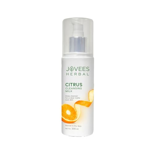 Image of Jovees Herbal Citrus Cleansing Milk For soft, Clean & Healthy skin with Lemon Peel, Almond & Coconut Oil | Gentler Cleanser For Make-up and Dirt Keeps your skin toned | For Normal to Dry Skin- 200ml