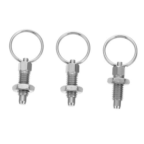 jojofuny 9pcs Stainless Steel Spring Plungers Non Lock-Out Type Mechanical Fasteners for Industrial Applications Easy to Use Pull Design Silver Finish