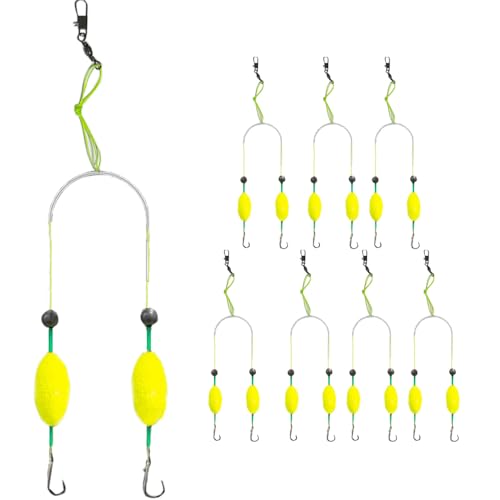 8pcs Reverse Bottom Rigs Using with Pop Up Boilies Bait,