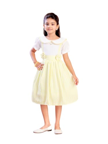 Image of Aarika Girls Green Colour Checks Print Cotton Frock