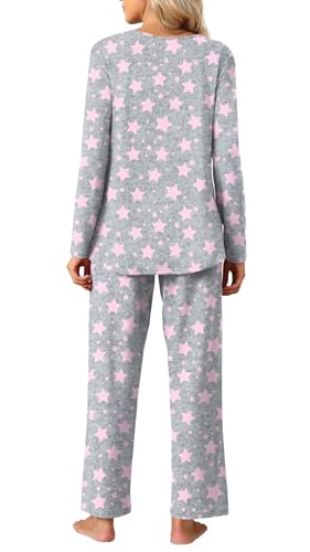 Anyally Women's Pajama Sets, 2 Piece Fall Long Sleeve Pjs Sets Winter Ladies Loungewear with Pockets4