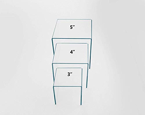 Tytroy Set Of 3 (3"+4"+5") Sturdy 5Mm Thick Small Cubic Clear Acrylic Showcase Display Risers Nesting Stands Shelves For Jewelry Figures Arts/Crafts Cupcakes (Clear) #TOP1
