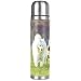 Happy Pet Dogs Playing On Grass - Thermos portatile da viaggio per 26 x 6 cm, in acciaio inox, da 500 ml, per escursioni, mountain bike, da viaggio, per ufficio, da viaggio