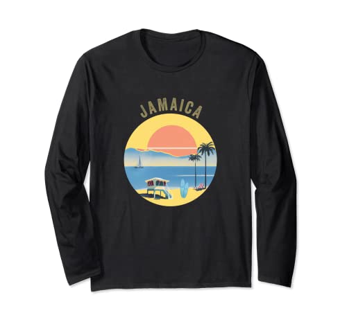 Jamaica Souvenir Apparel - Retro Vintage Jamaicano Manga Larga