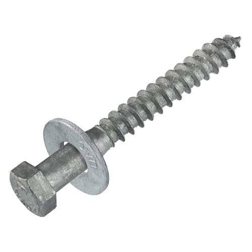 3/8 x 4 (50 Pack) Lag Screw Kit, 50 Screws and 50 washers, Hot Dip Galvanized, Meets ASME B18.2.1 Industrial/Commercial Grade by Makers Bolt