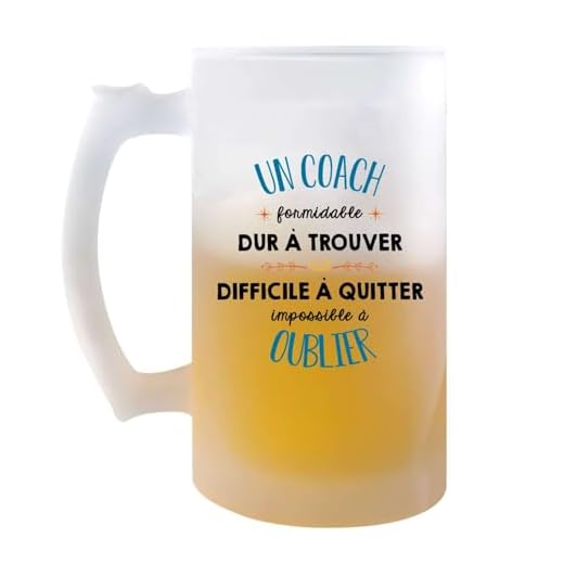 Planetee Chope de bière Formidable Coach homme | Idée Tasse Cadeau Travail Boulot Métier Retraite Collègue Pinte cervoise