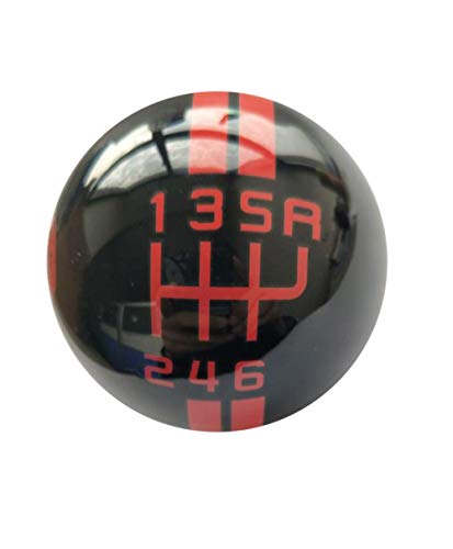 Gear 6 Speed Round Ball Type R S Shifter for Mustang Shelby GT 500 Cobra Manual Gear Shift Knob Trim Selector Red White Black (Red, R on the right)