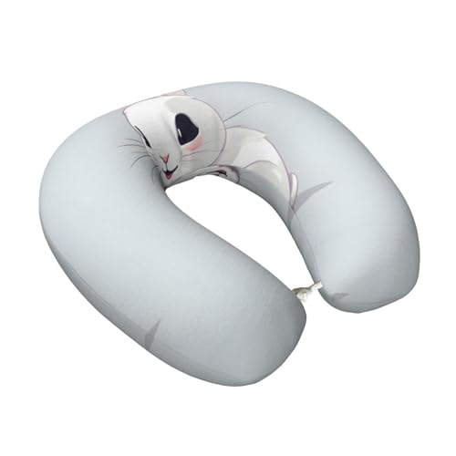 Almohada de viaje negra de poliéster con diseño único miniatura 2